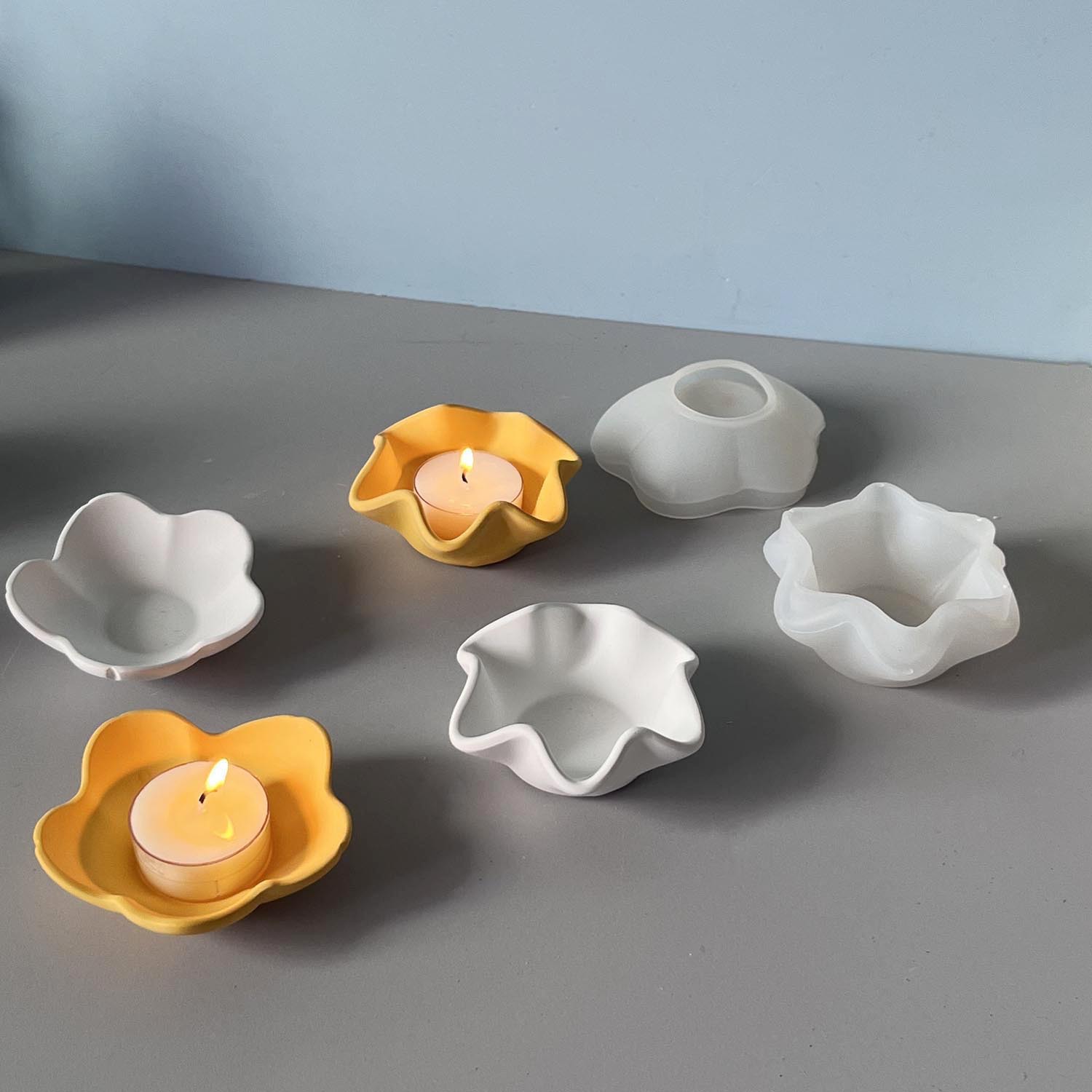 Resin Craft Ideas - Creative Curved Edge Candle Bowl Silicone