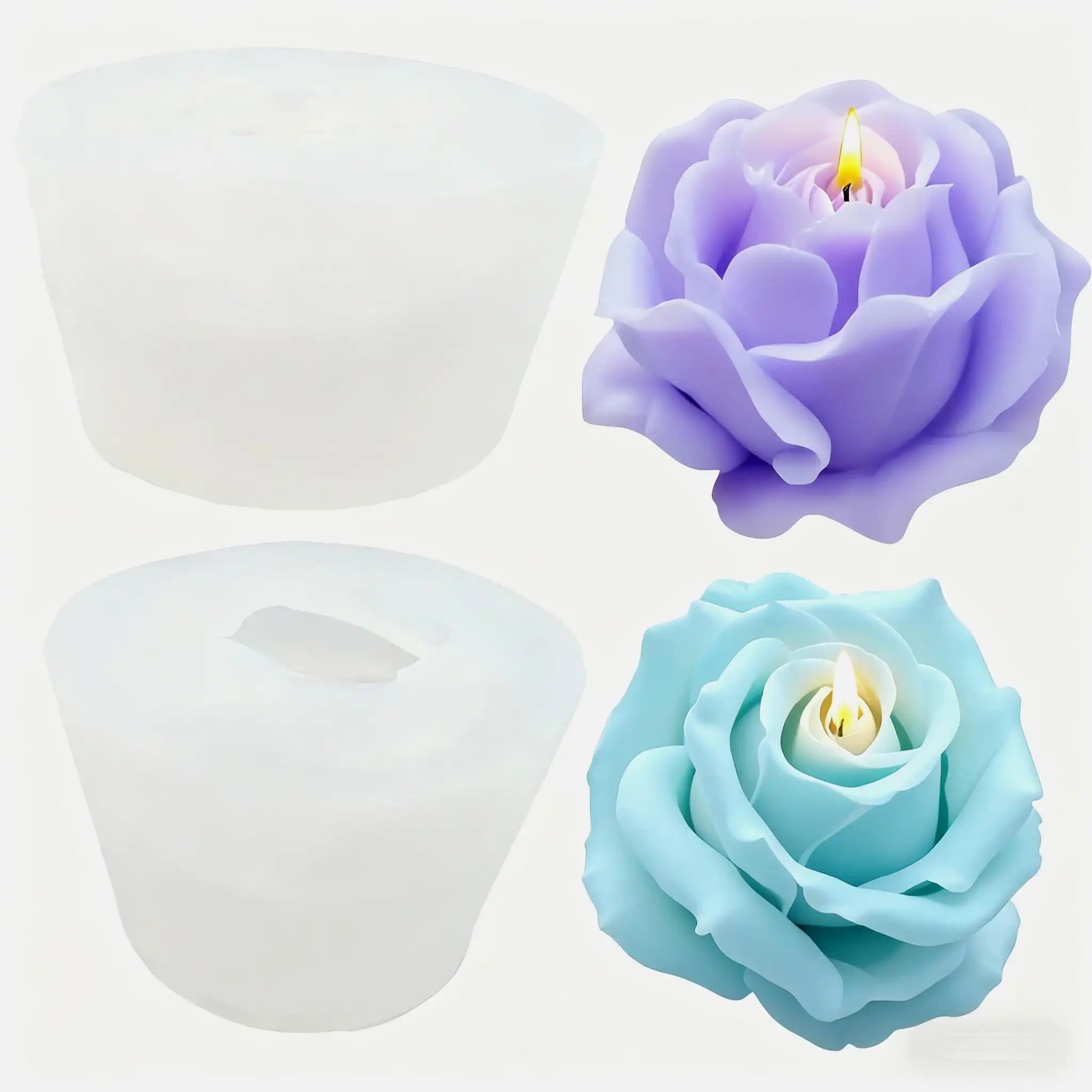 2-Piece Romantic 3D Rose Silic - Resin Craft Ideas recension och pris