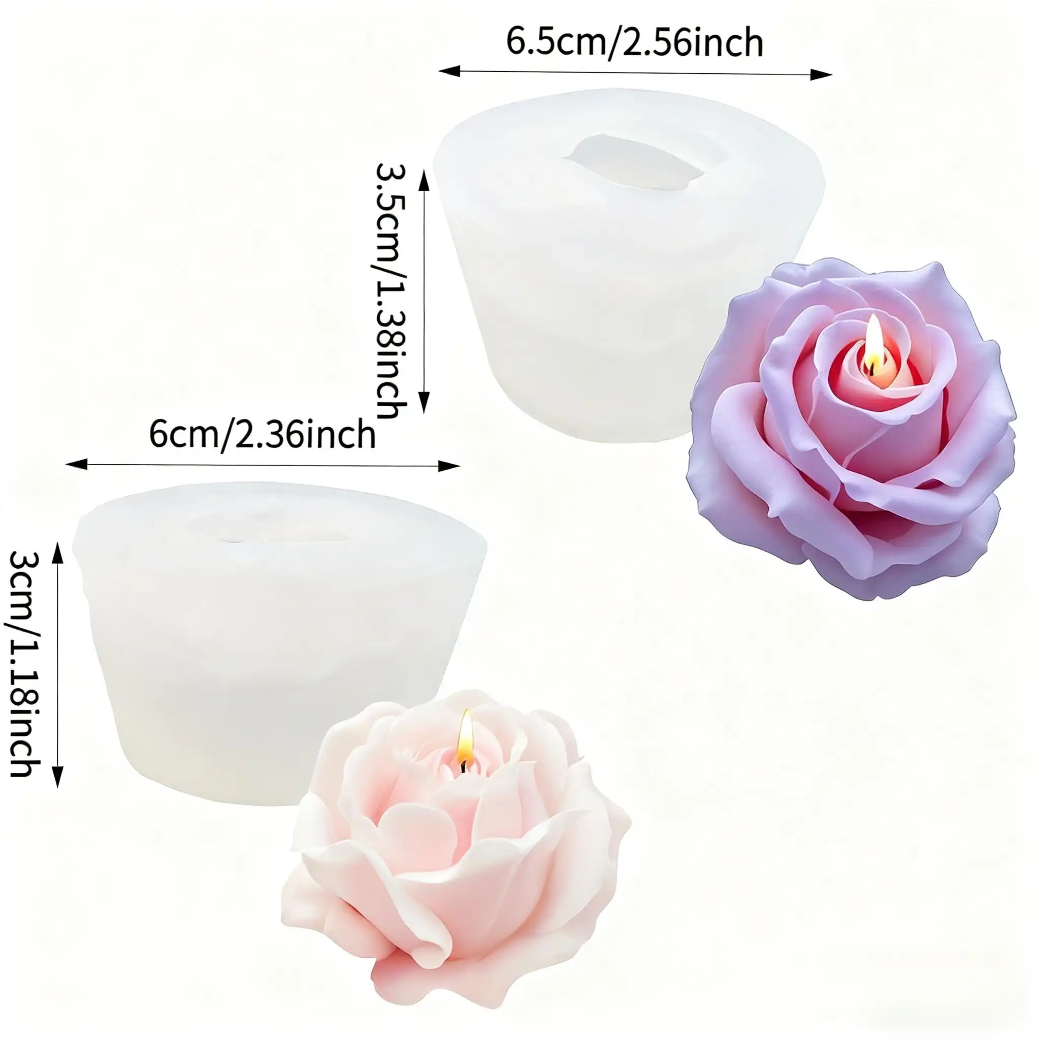 2-Piece Romantic 3D Rose Silic - Resin Craft Ideas recension och pris