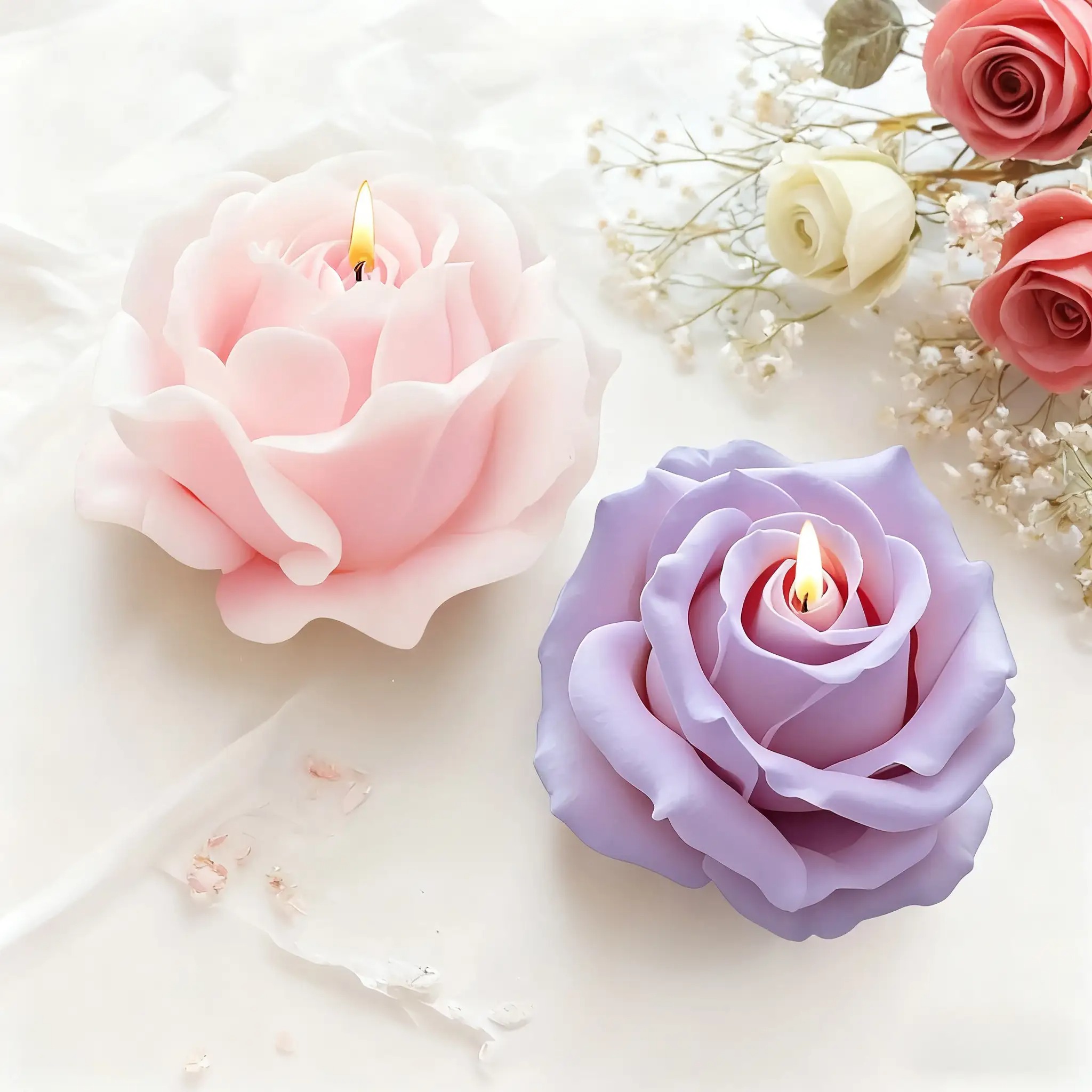 2-Piece Romantic 3D Rose Silic - Resin Craft Ideas recension och pris