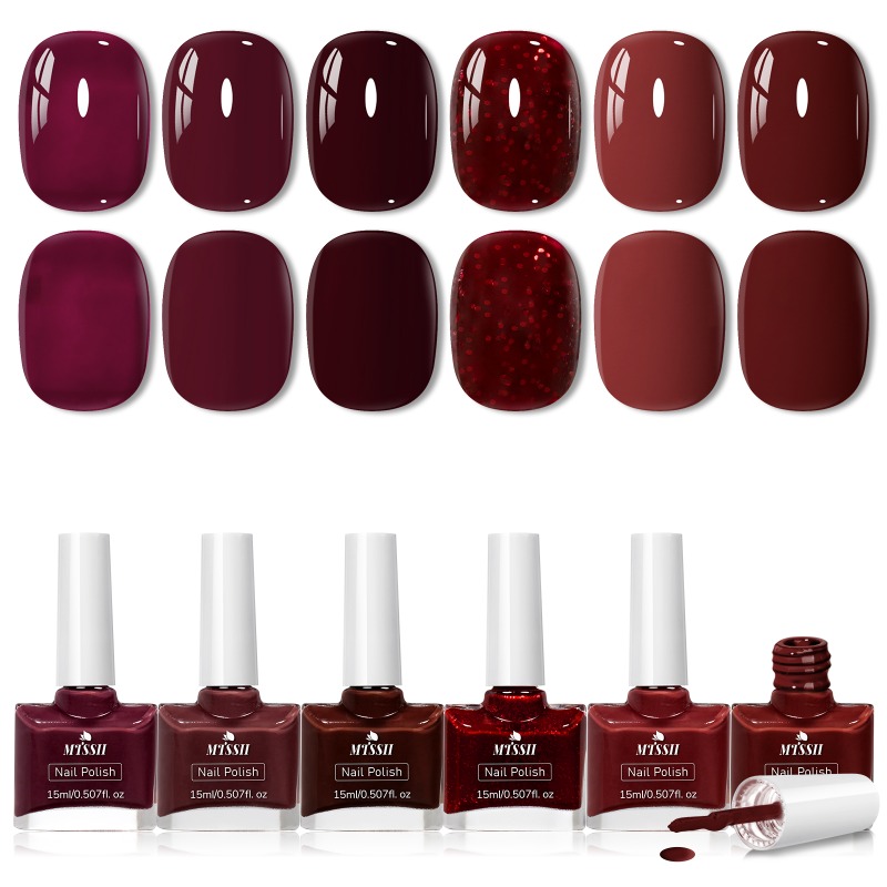 6pcs/set 15ml Red Black Glass  - Resin Glitter Pack recension och pris