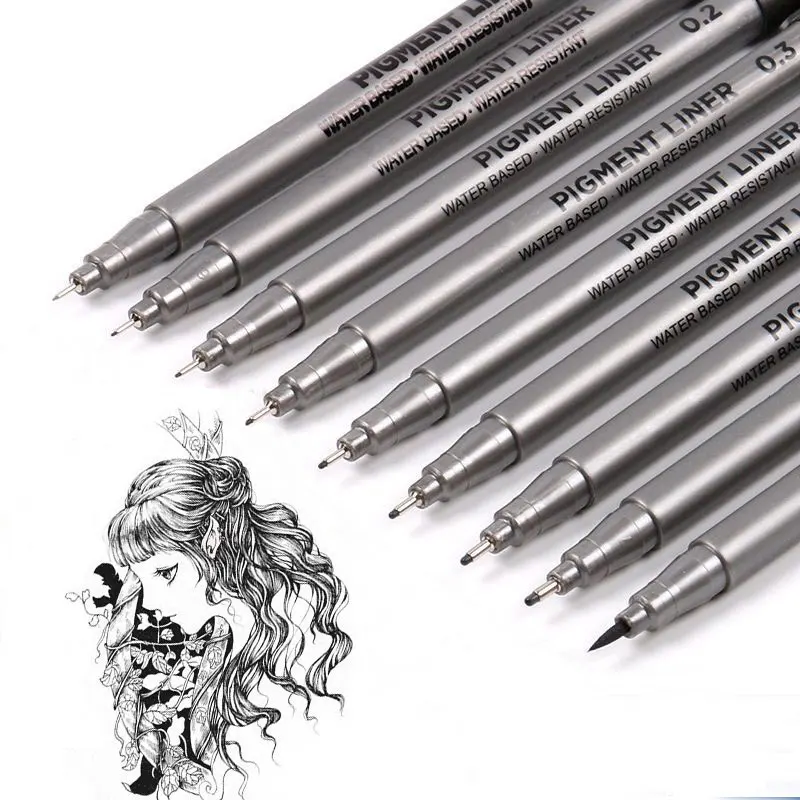 9Pcs/set Pigment Liner Micron  - Copic Marker Sketch recension och pris