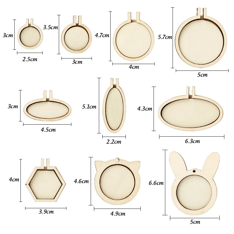 1/3/5pcs Wood Embroidery Hoop  - Wood Ring Blank recension och pris