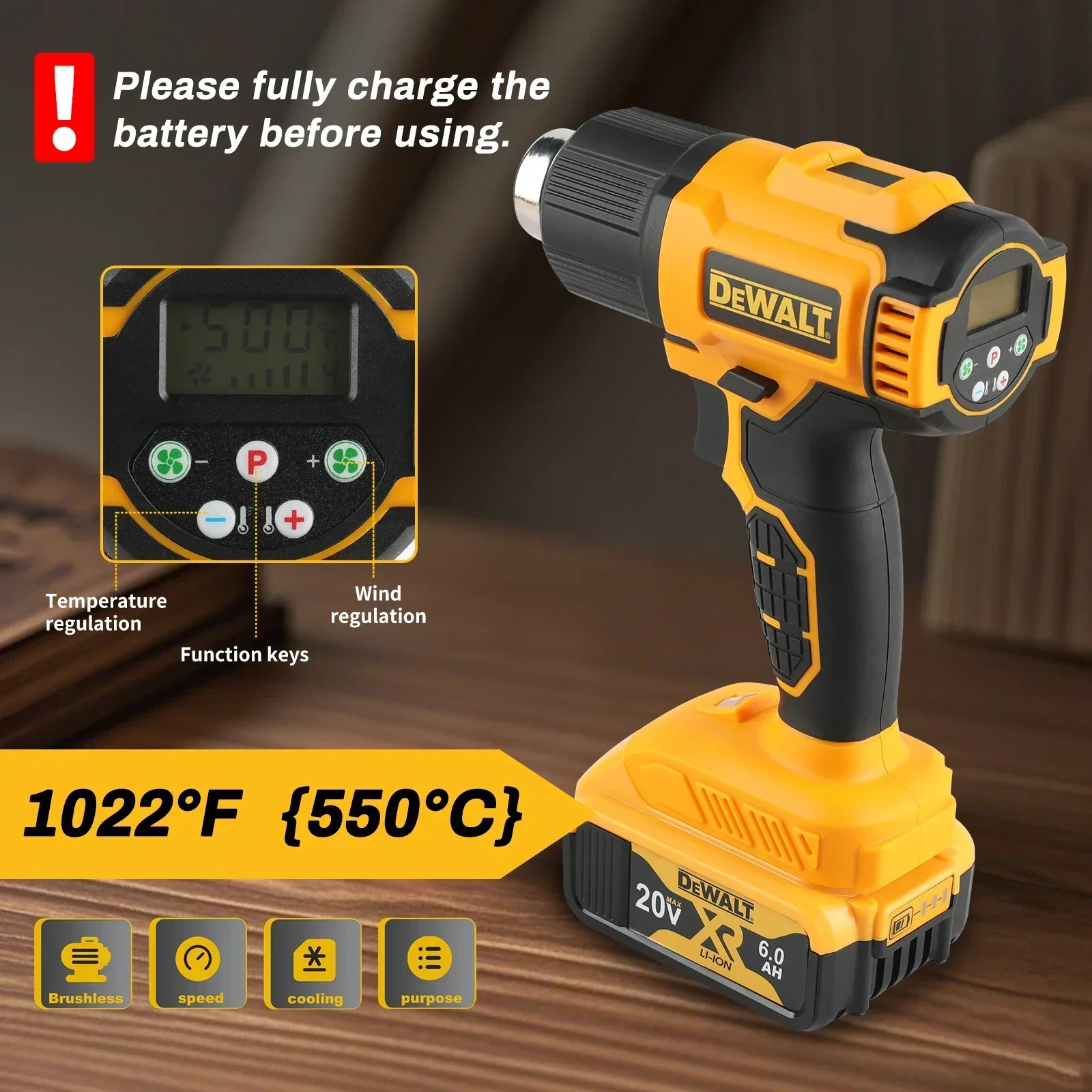 DeWALT DCE530 20V Cordless Hea - Heat Gun Small recension och pris