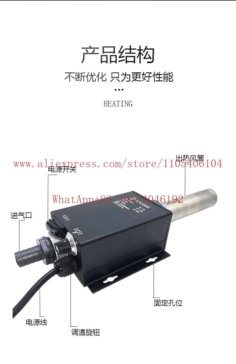Industrial grade small hot air - Heat Gun Small recension och pris