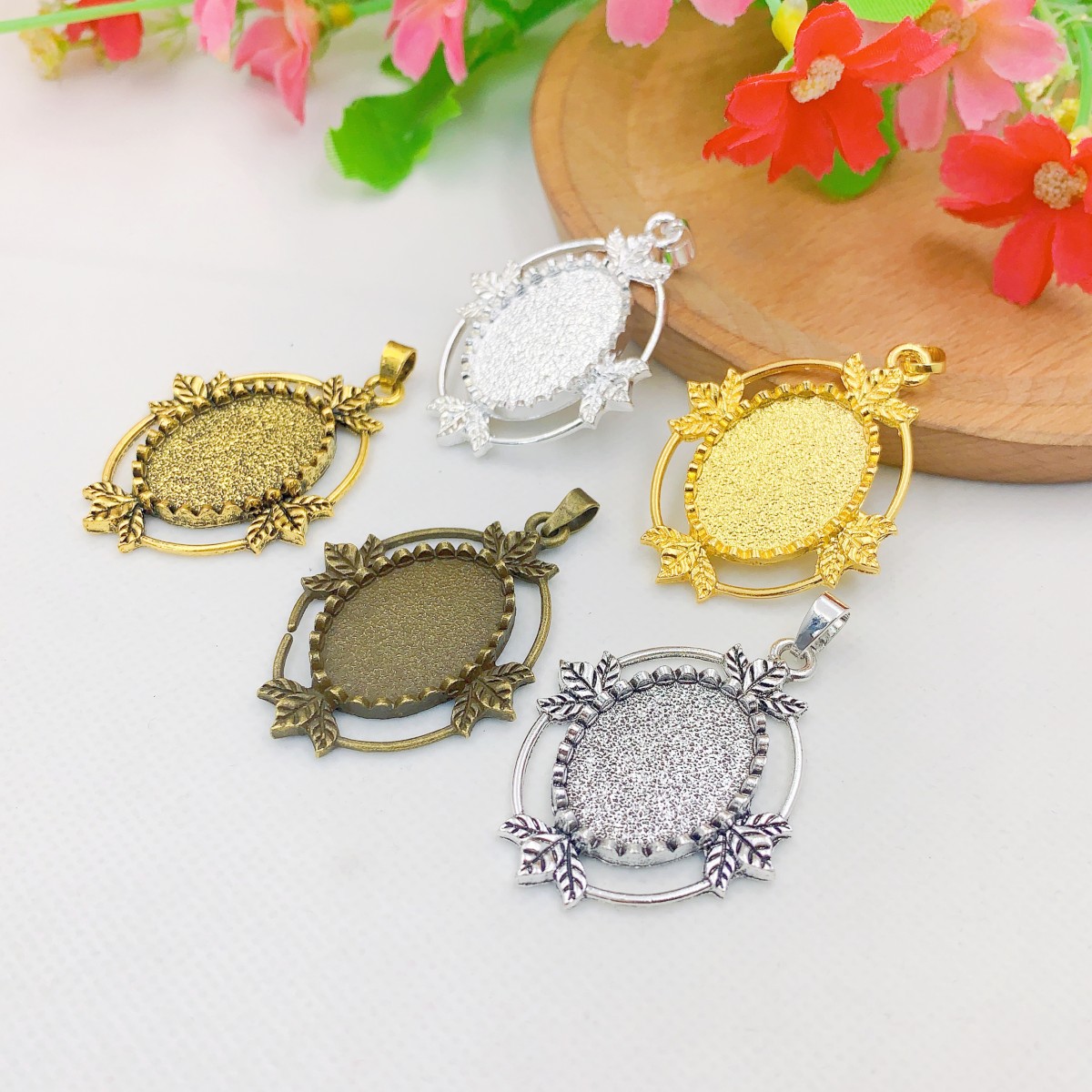 Onebeading Fit 18x25mm Oval Ca - Bezels Set Pendant recension och pris