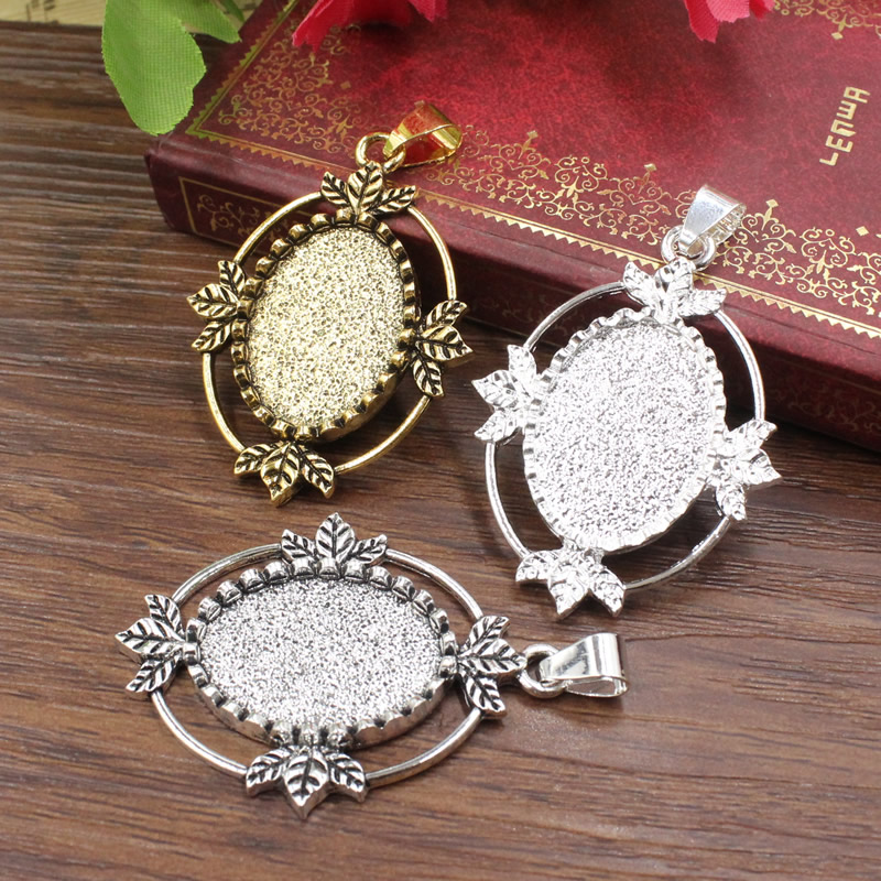 Onebeading Fit 18x25mm Oval Ca - Bezels Set Pendant recension och pris