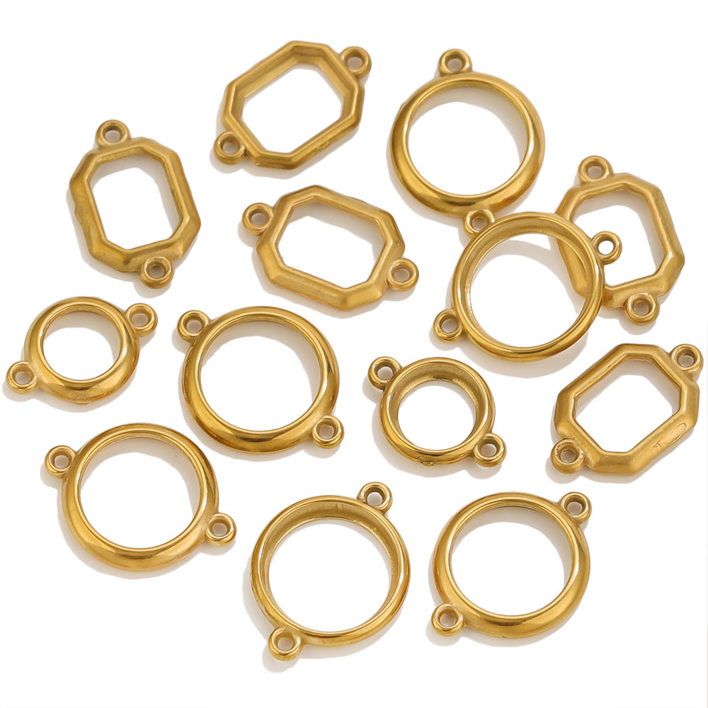 10Pcs Stainless Steel Hollow D - Bezels Set Pendant recension och pris